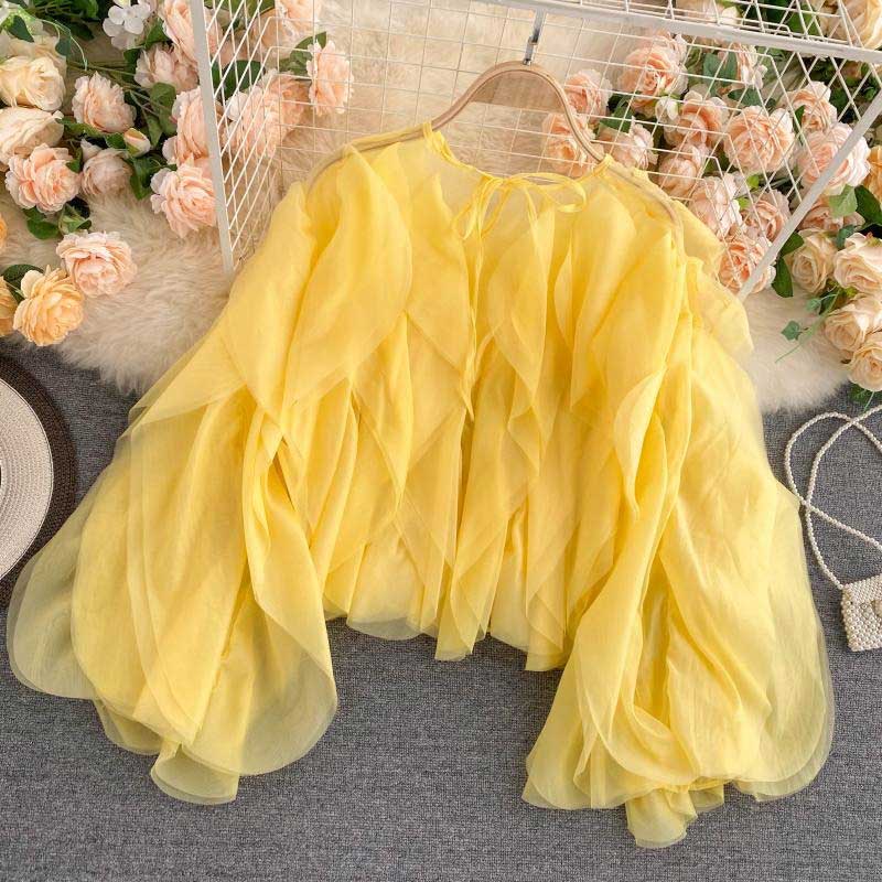 American Design Fairy Multi-Layer Ruffled Chiffon Women's Tops - Harmony Gallery