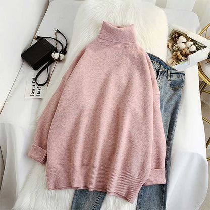 All-Match High Collar Loose Women's Sweater - Harmony Gallery