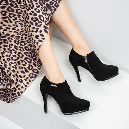 Super High Heel Suede Waterproof Women's Shoes - Harmony Gallery