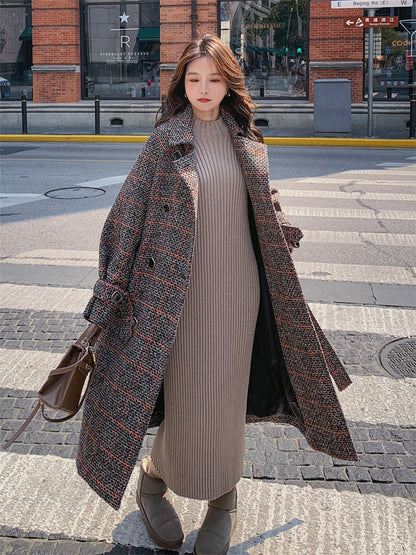 Coarse Mid-Length Casual Fashion Woolen Women's Coat - Harmony Gallery