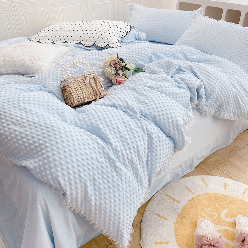 Princess Winter Milk Four-Piece Double-Sided Velvet Bed Set - Harmony Gallery
