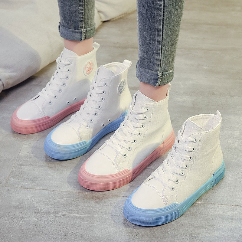 High-top Canvas All-Match Casual Board Women's Shoes - Harmony Gallery