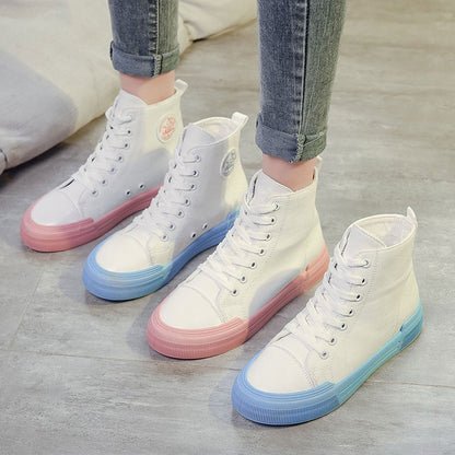 High-top Canvas All-Match Casual Board Women's Shoes - Harmony Gallery
