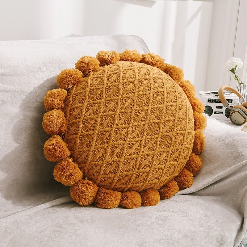 Cute Knitted Nordic Sunflower Balcony & Sofa Futon Cushion - Harmony Gallery