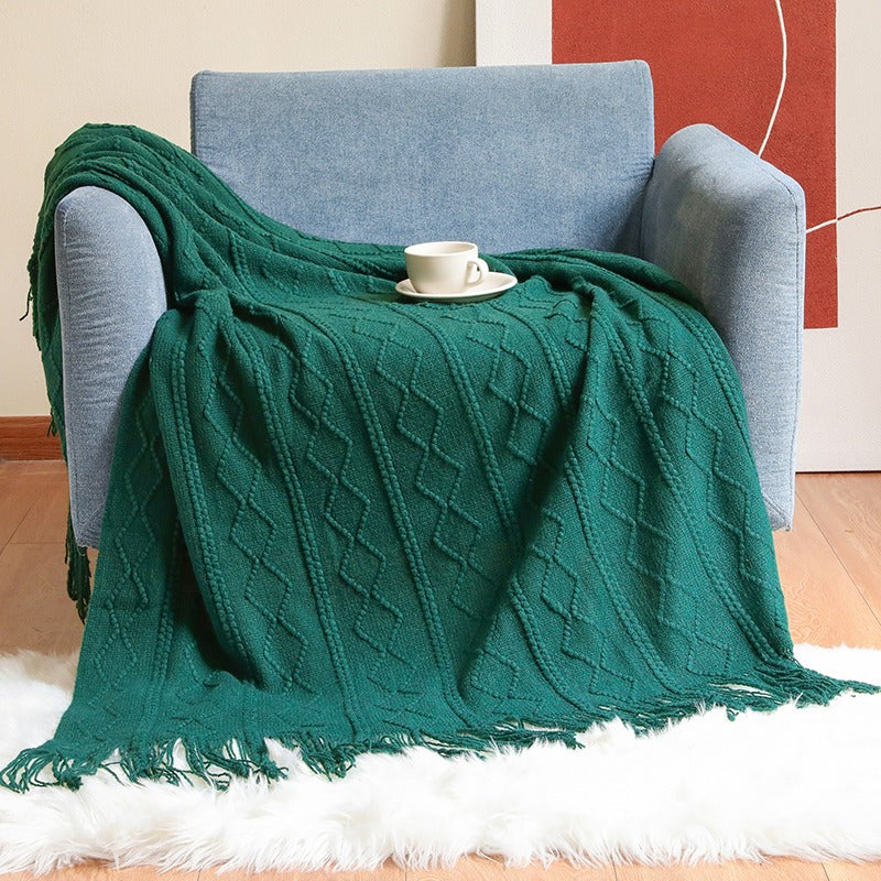 Simple Knitted Bedside Decoration Sofa Blanket - Harmony Gallery
