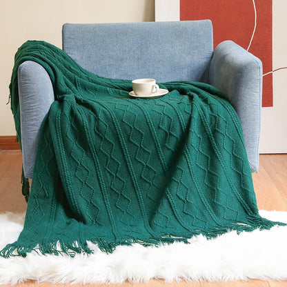 Simple Knitted Bedside Decoration Sofa Blanket - Harmony Gallery