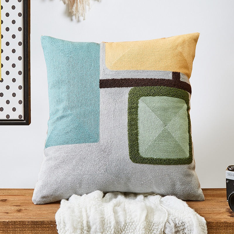 Nordic Cotton Towel Embroidery Living Room Sofa Cushion - Harmony Gallery
