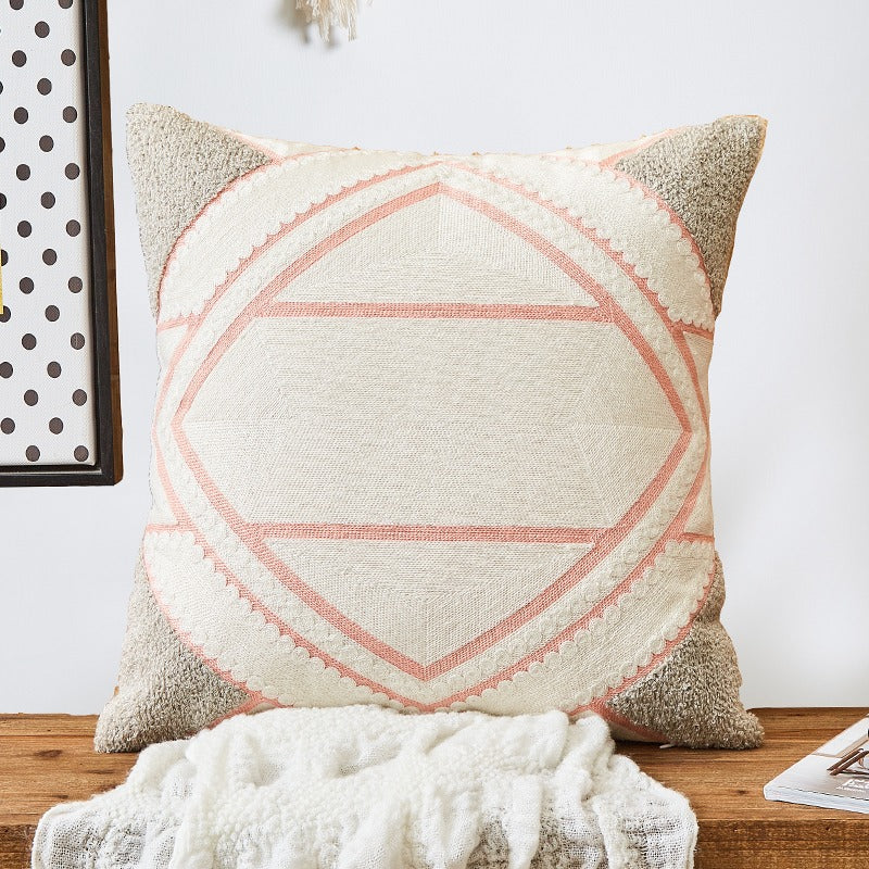 Nordic Simple Cotton Embroidery Living Room Sofa Cushion - Harmony Gallery