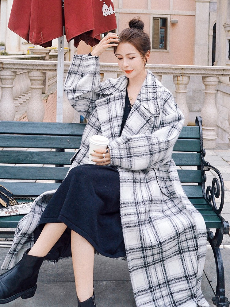 French Winter Hepburn Style Loose Woolen Women's Coat - Harmony Gallery