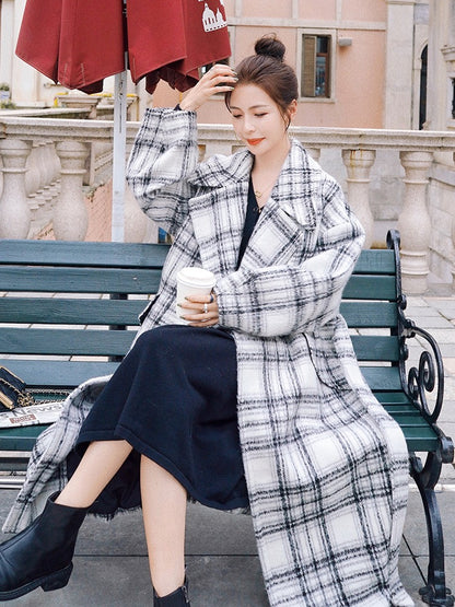 French Winter Hepburn Style Loose Woolen Women's Coat - Harmony Gallery