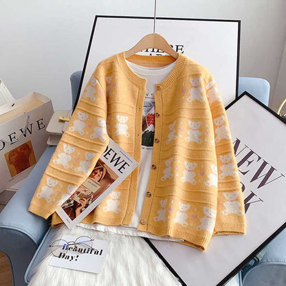 Early Bear Outer Wear Loose Knit women's Cardigan - Harmony Gallery