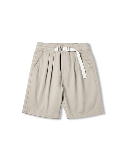 American Retro Buckle Belt Straight Leisure Men's Shorts - Harmony Gallery