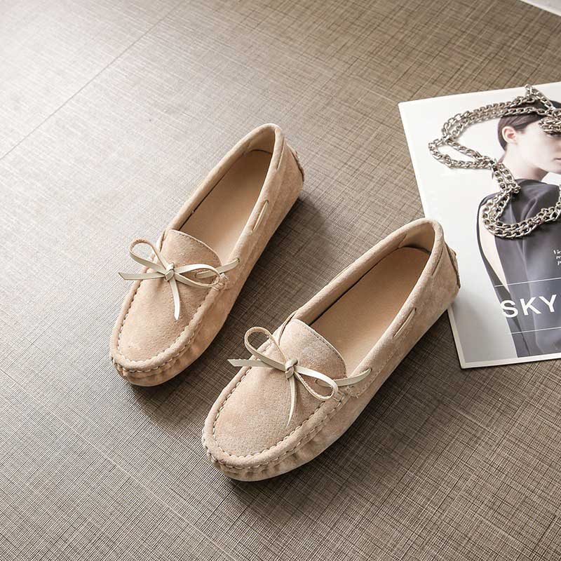 Genuine Leather Comfy Scoop Frosted Flat Women's Loafer - Harmony Gallery