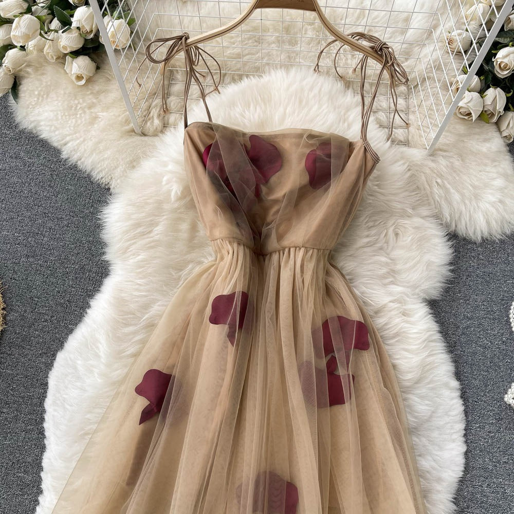 Fairy Mesh Celebrity Sexy Mid-Length Trendy Women's Dress - Harmony Gallery