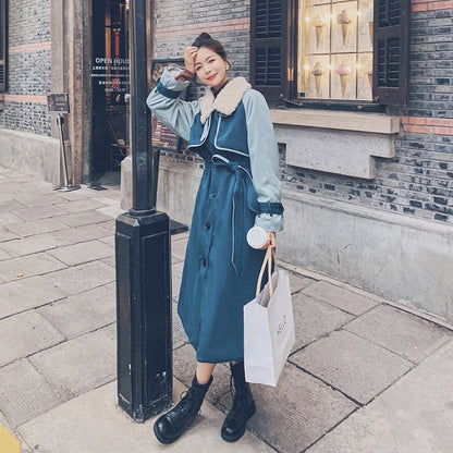Casual British Style Winter Loose Cotton Women's Coat - Harmony Gallery
