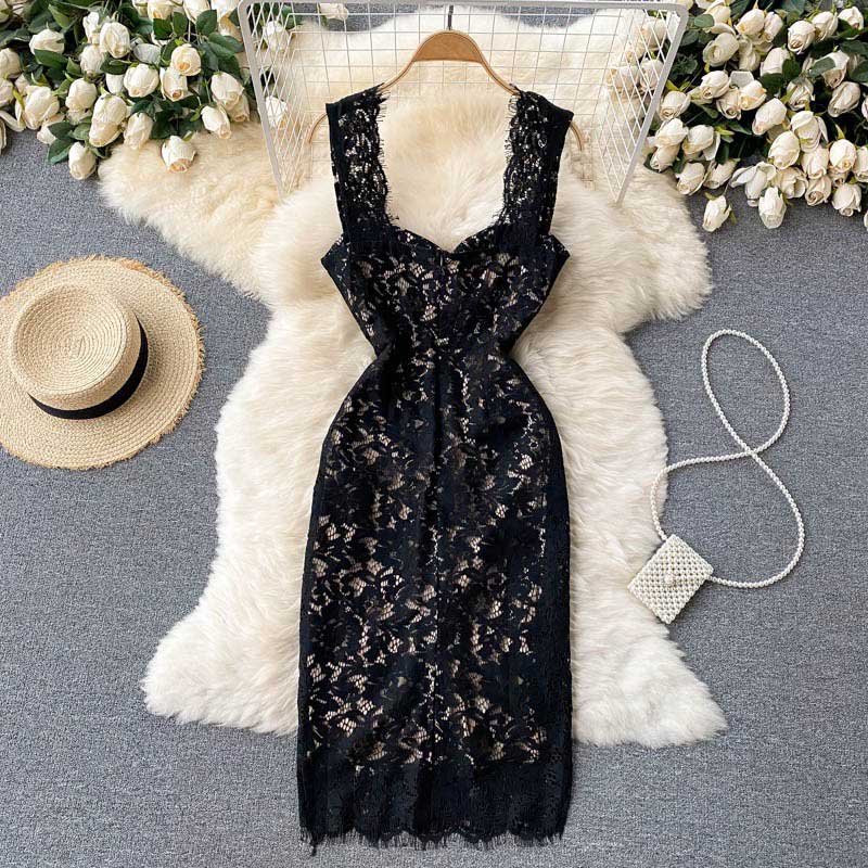 Sexy Nightclub Mid-Length Summer Lace Women's Dress - Harmony Gallery