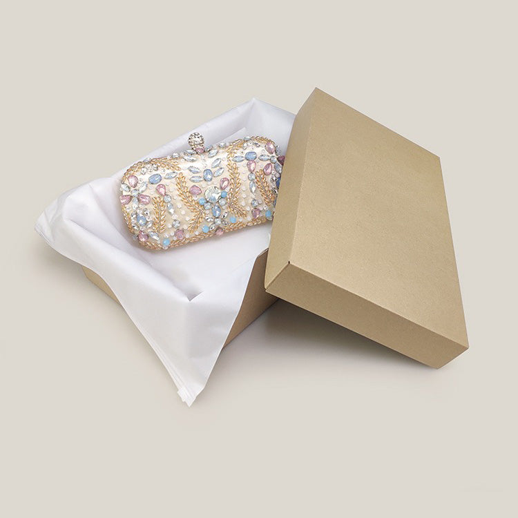 Pastel Rhinestone Banquet High-End Evening Clutch Bag - Harmony Gallery
