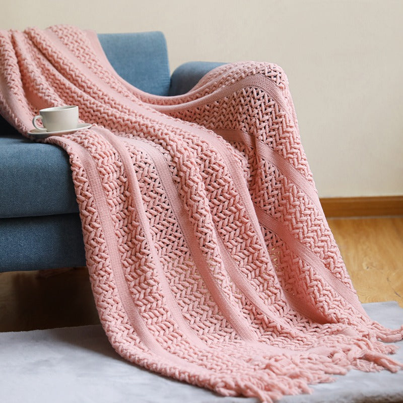 Simple Knitted Nordic Style Sofa Decoration Blanket - Harmony Gallery