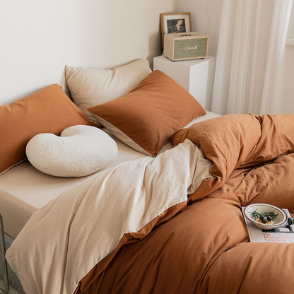 Pure Cotton Skin-Friendly Knitted Four-Piece Breathable Bed Set - Harmony Gallery