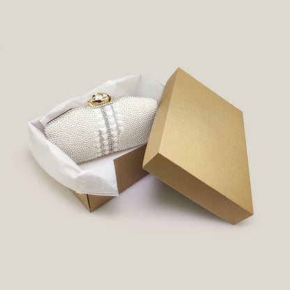 High-End Diamond Rose Pearl Chain Niche Design Clutch Bag - Harmony Gallery