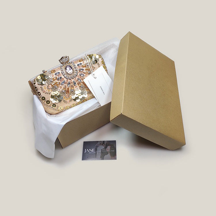 Sequined Rhinestone High-End Fashion Evening Clutch Bag - Harmony Gallery