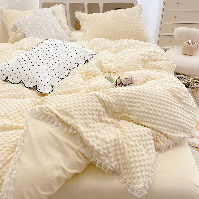 Princess Winter Milk Four-Piece Double-Sided Velvet Bed Set - Harmony Gallery