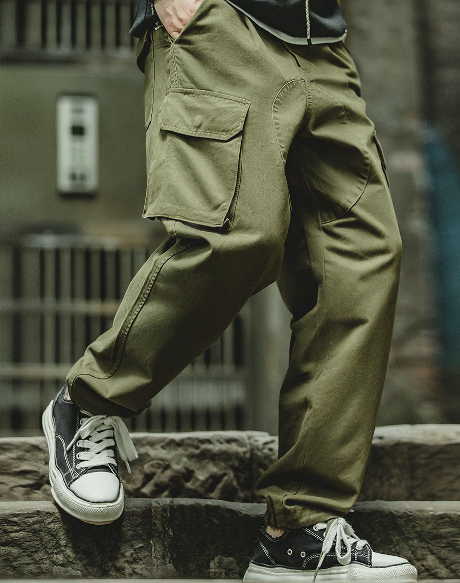 Retro British Royal Navy Tapered Casual Men's Trousers - Harmony Gallery