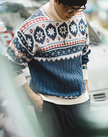 Workwear Retro Fair Isle Jacquard Warm Men's Sweater - Harmony Gallery