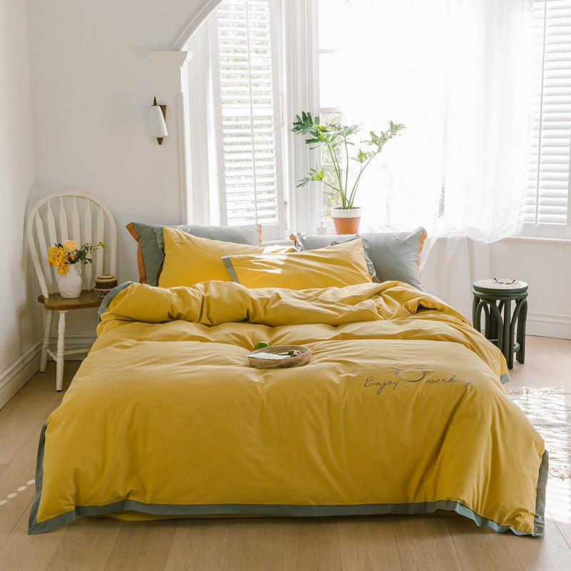 Simple Scandinavian Four-Piece Cotton Super Soft Bed Set - Harmony Gallery