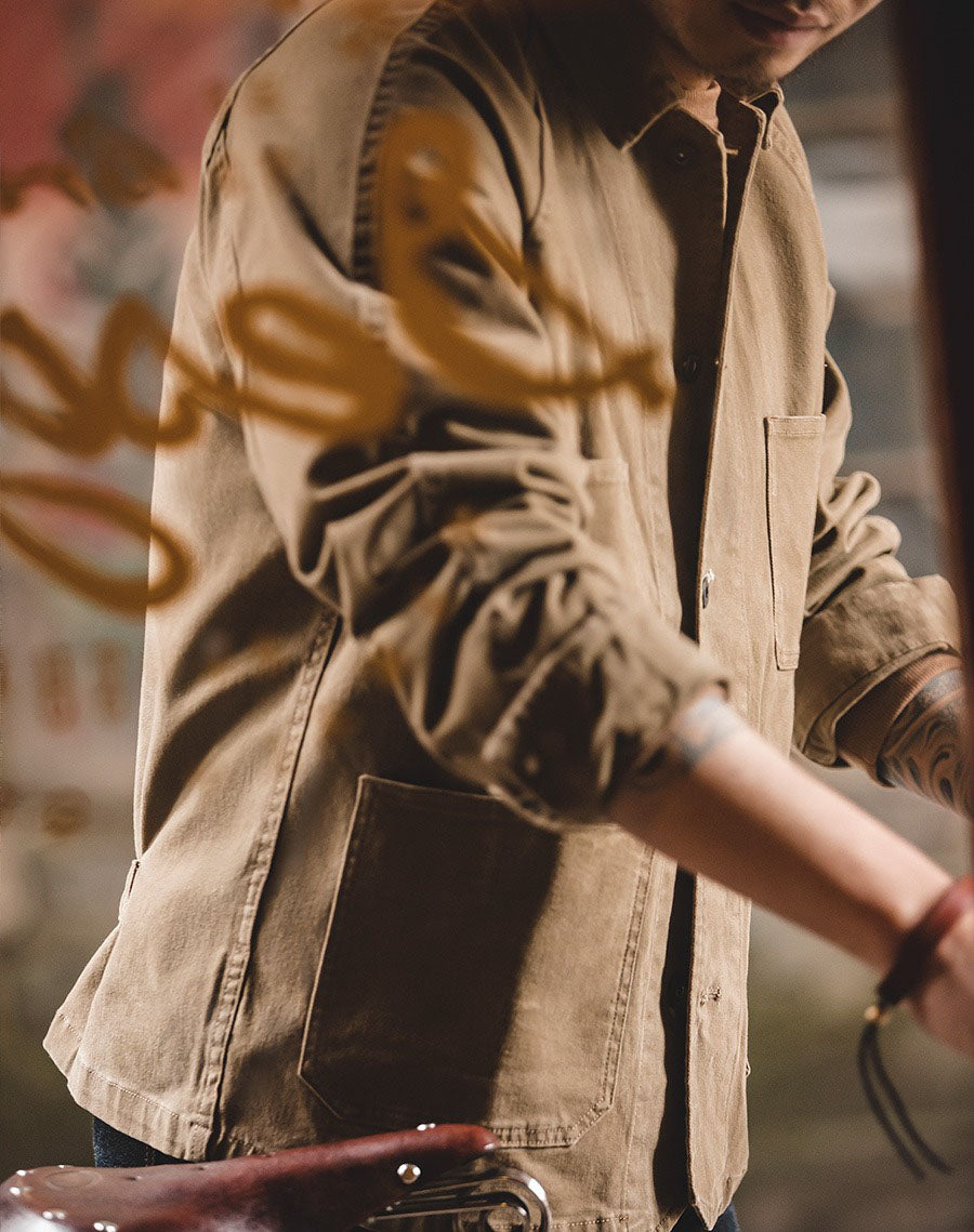 American Retro Heavy Lapel Outdoor Vintage Men's Coat - Harmony Gallery