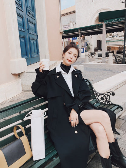 High Level Windbreaker Loose Over The Knee Women's Jacket - Harmony Gallery