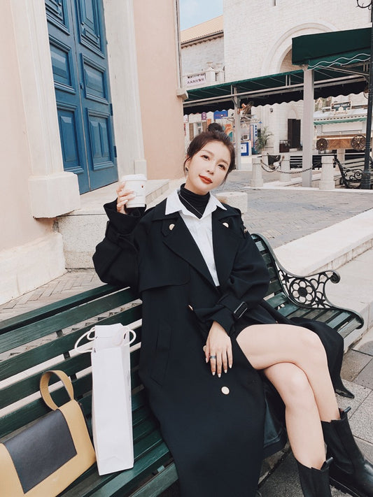 High Level Windbreaker Loose Over The Knee Women's Jacket - Harmony Gallery