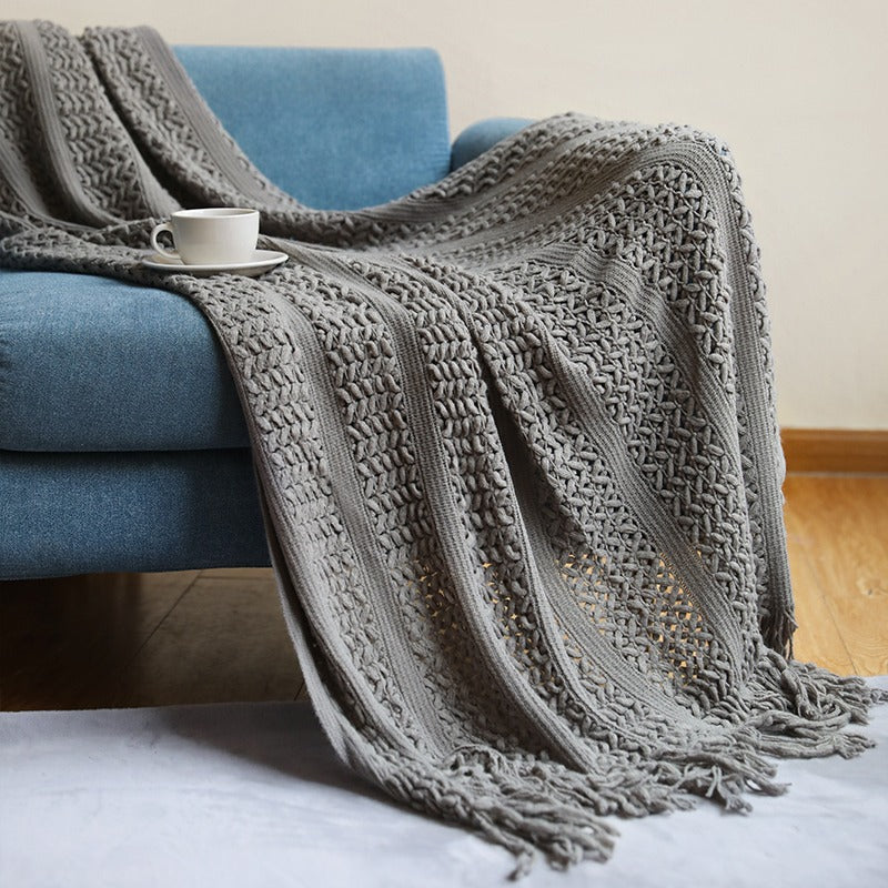 Simple Knitted Nordic Style Sofa Decoration Blanket - Harmony Gallery