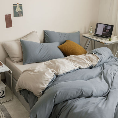Pure Cotton Skin-Friendly Knitted Four-Piece Breathable Bed Set - Harmony Gallery