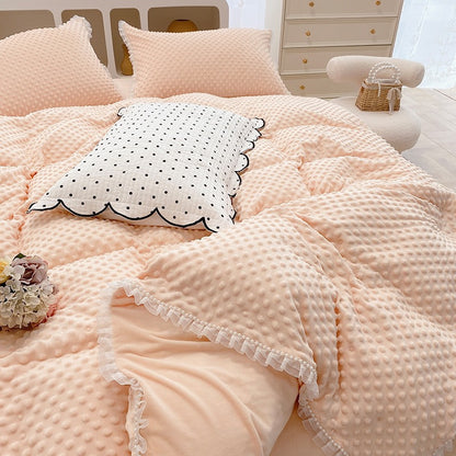 Princess Winter Milk Four-Piece Double-Sided Velvet Bed Set - Harmony Gallery