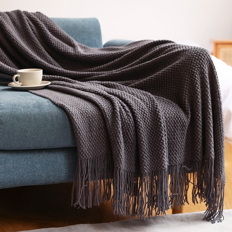 Multifunctional Four Seasons Knitted Decoration Sofa Blanket - Harmony Gallery