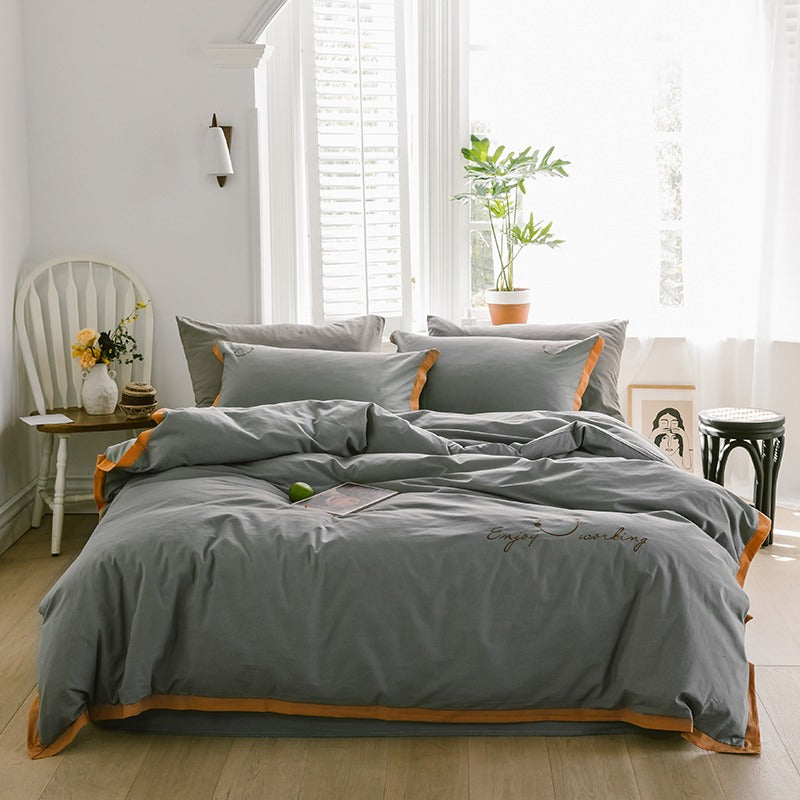 Simple Scandinavian Four-Piece Cotton Super Soft Bed Set - Harmony Gallery
