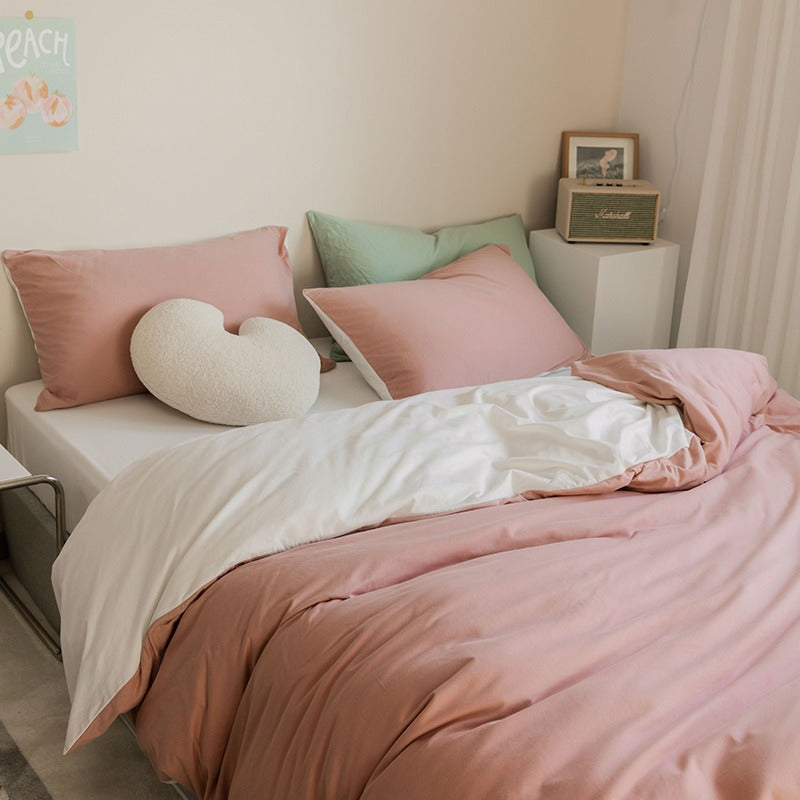 Pure Cotton Skin-Friendly Knitted Four-Piece Breathable Bed Set - Harmony Gallery