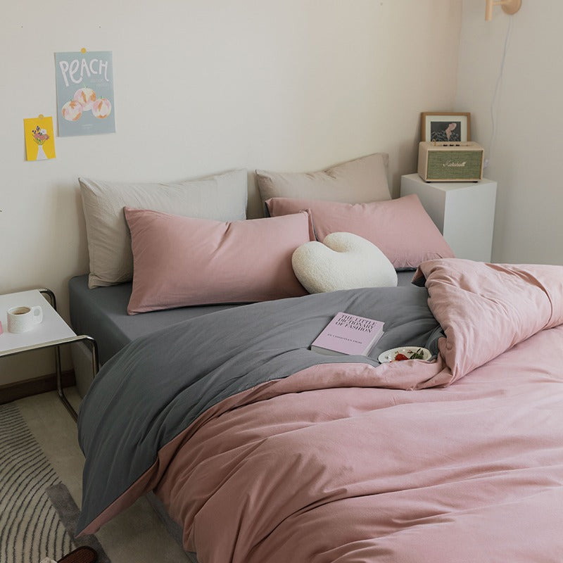 Pure Cotton Skin-Friendly Knitted Four-Piece Breathable Bed Set - Harmony Gallery