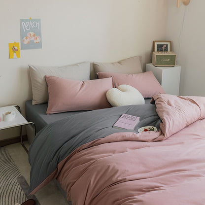Pure Cotton Skin-Friendly Knitted Four-Piece Breathable Bed Set - Harmony Gallery