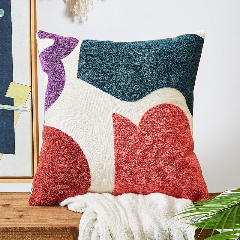 Nordic Cotton Towel Embroidery Living Room Sofa Cushion - Harmony Gallery