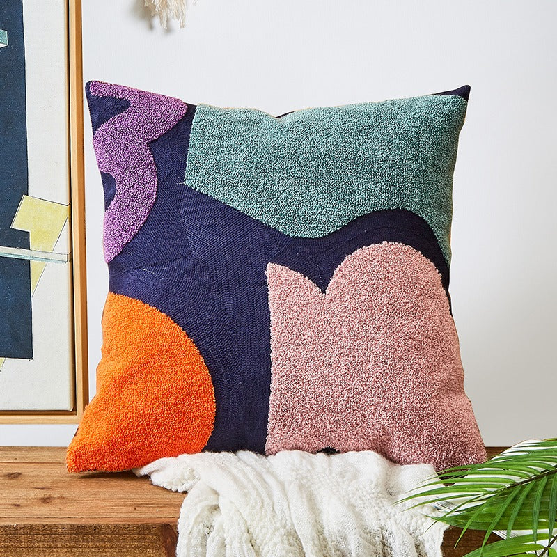 Nordic Cotton Towel Embroidery Living Room Sofa Cushion - Harmony Gallery