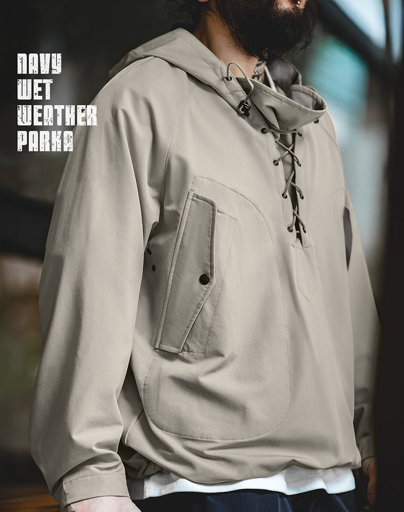 American Hooded Bad Weather Outdoor Drawstring Men's Sweater - Harmony Gallery
