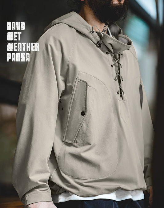 American Hooded Bad Weather Outdoor Drawstring Men's Sweater - Harmony Gallery