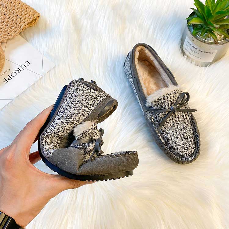 Trendy Winter Leather Non-Slip Women's Flat Loafer - Harmony Gallery