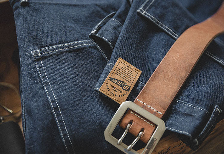 Tooling Casual American Retro High Waist Loose Men's Jeans - Harmony Gallery
