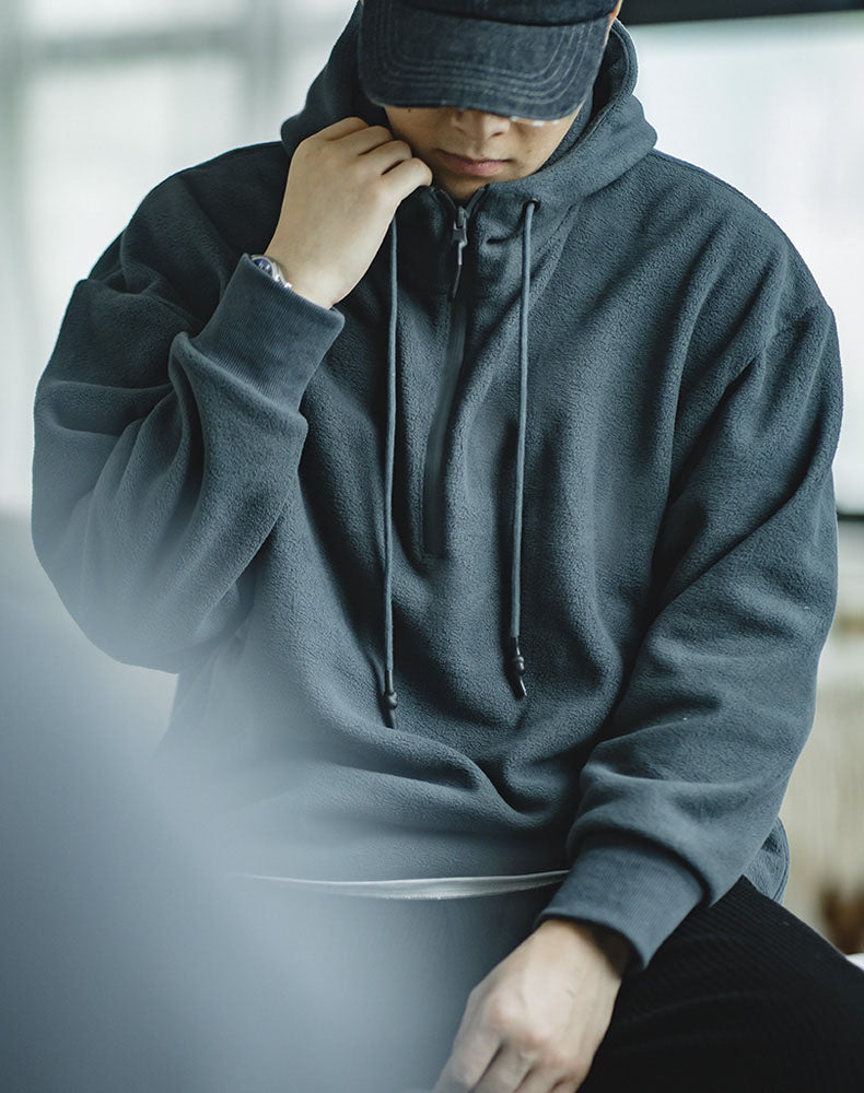 Tooling American Retro Polar Fleece Hooded Men's Sweater - Harmony Gallery
