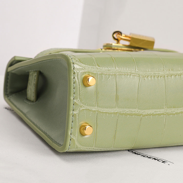 Kelly Leather Crocodile Pattern Women's Portable Bag - Harmony Gallery