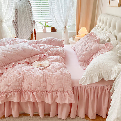 French Princess Washed Cotton Four-Piece Bed Set - Harmony Gallery