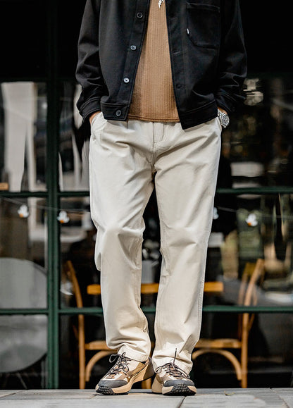 American Casual Cotton Double Pleated Loose Men's Trousers - Harmony Gallery